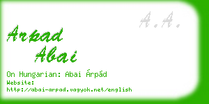 arpad abai business card